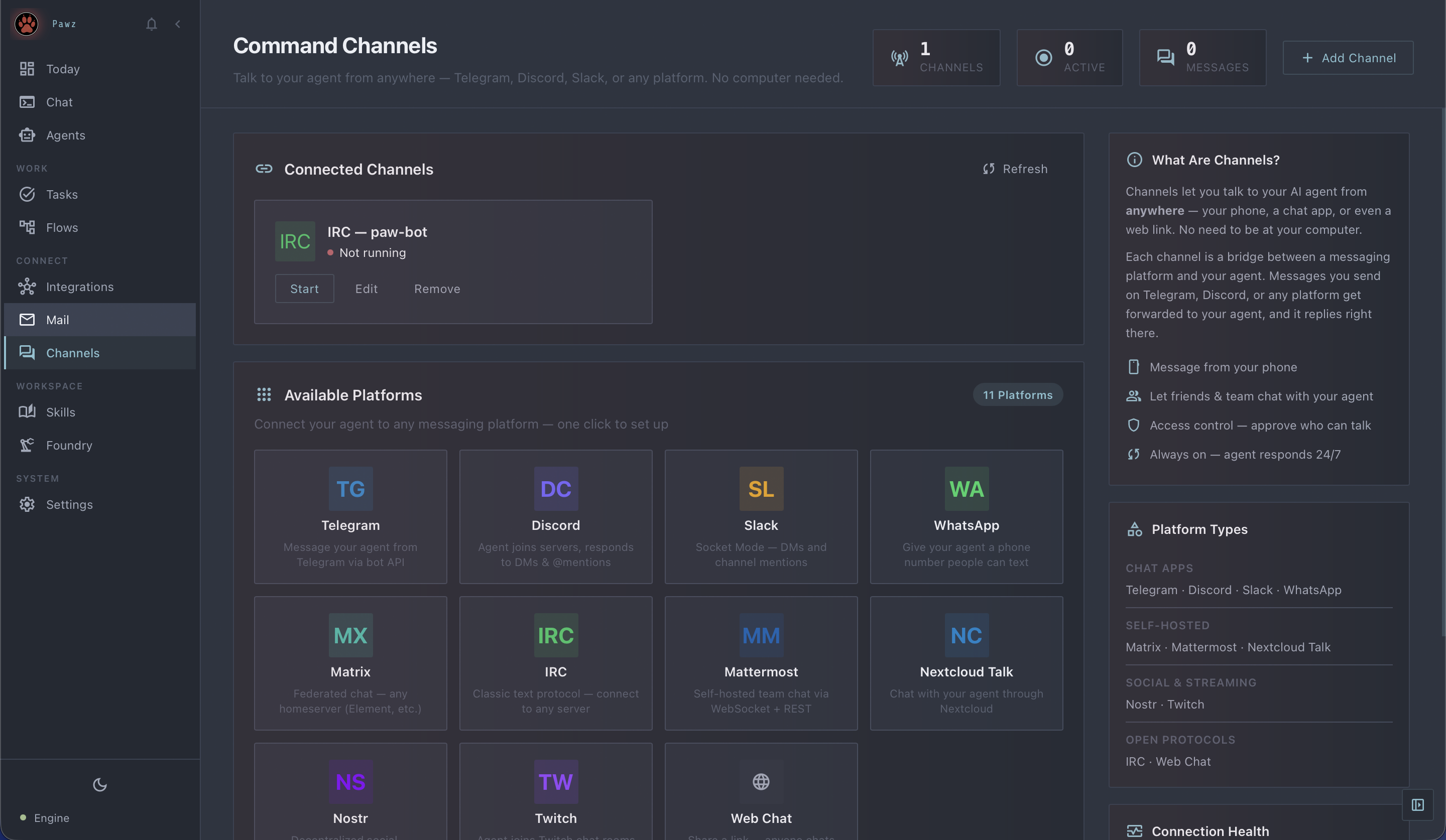 Unified Channels screenshot
