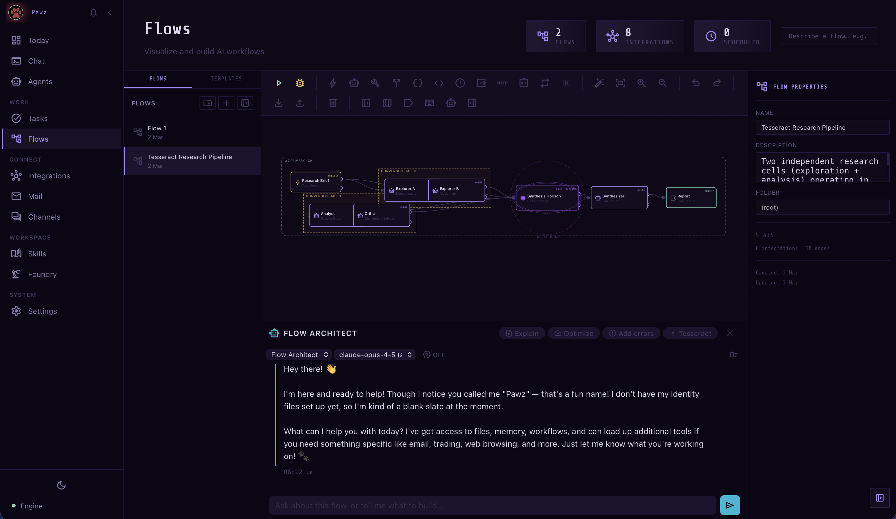 Visual Flow Builder screenshot